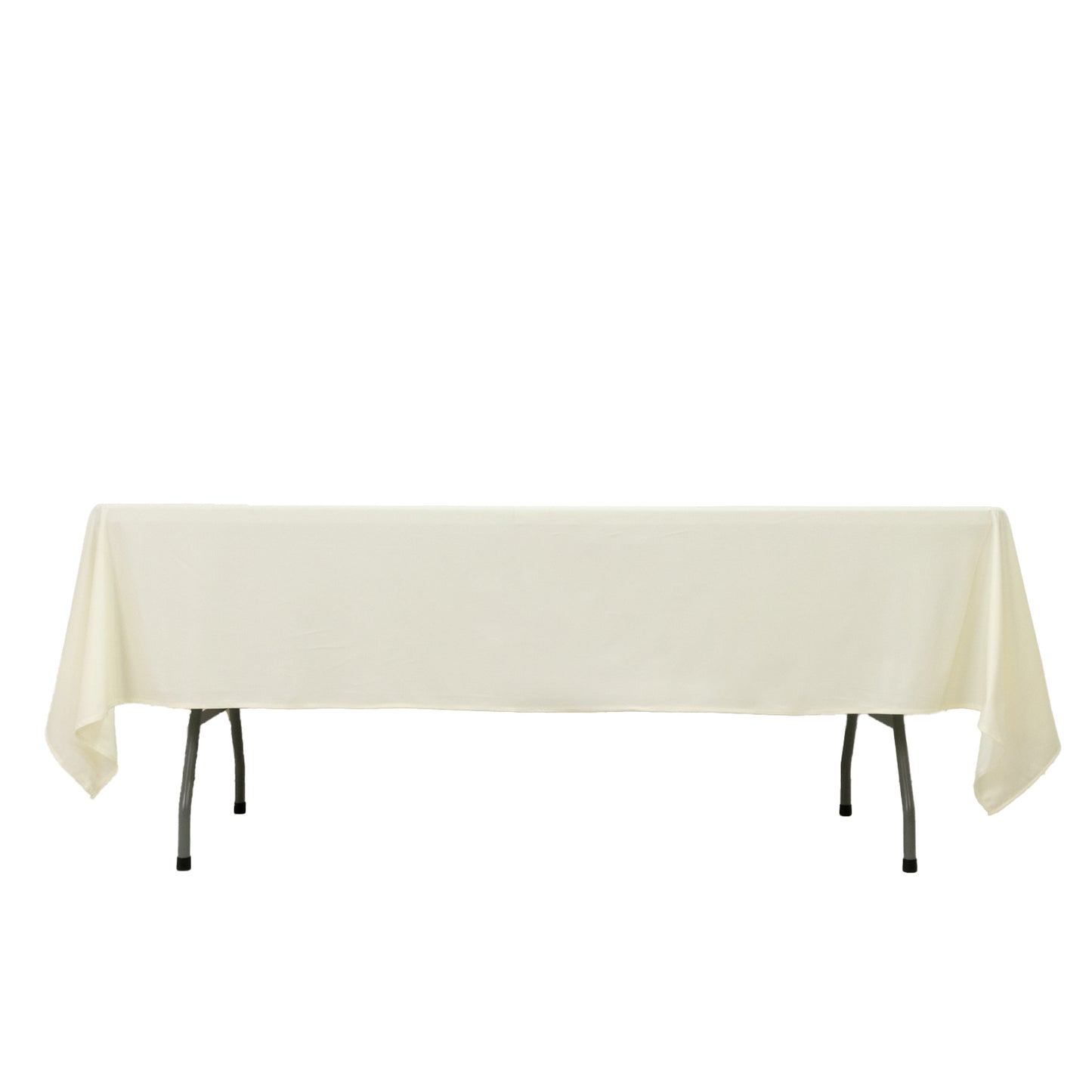 Fire Retardant Scuba Tablecloth – 60"x102" Rectangle Ivory, Wrinkle Free, Stain Resistant Polyester Cover