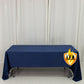 Fire Retardant Scuba Tablecloth – 60"x126" Rectangle Navy Blue, Wrinkle Free, Stain Resistant Polyester Cover