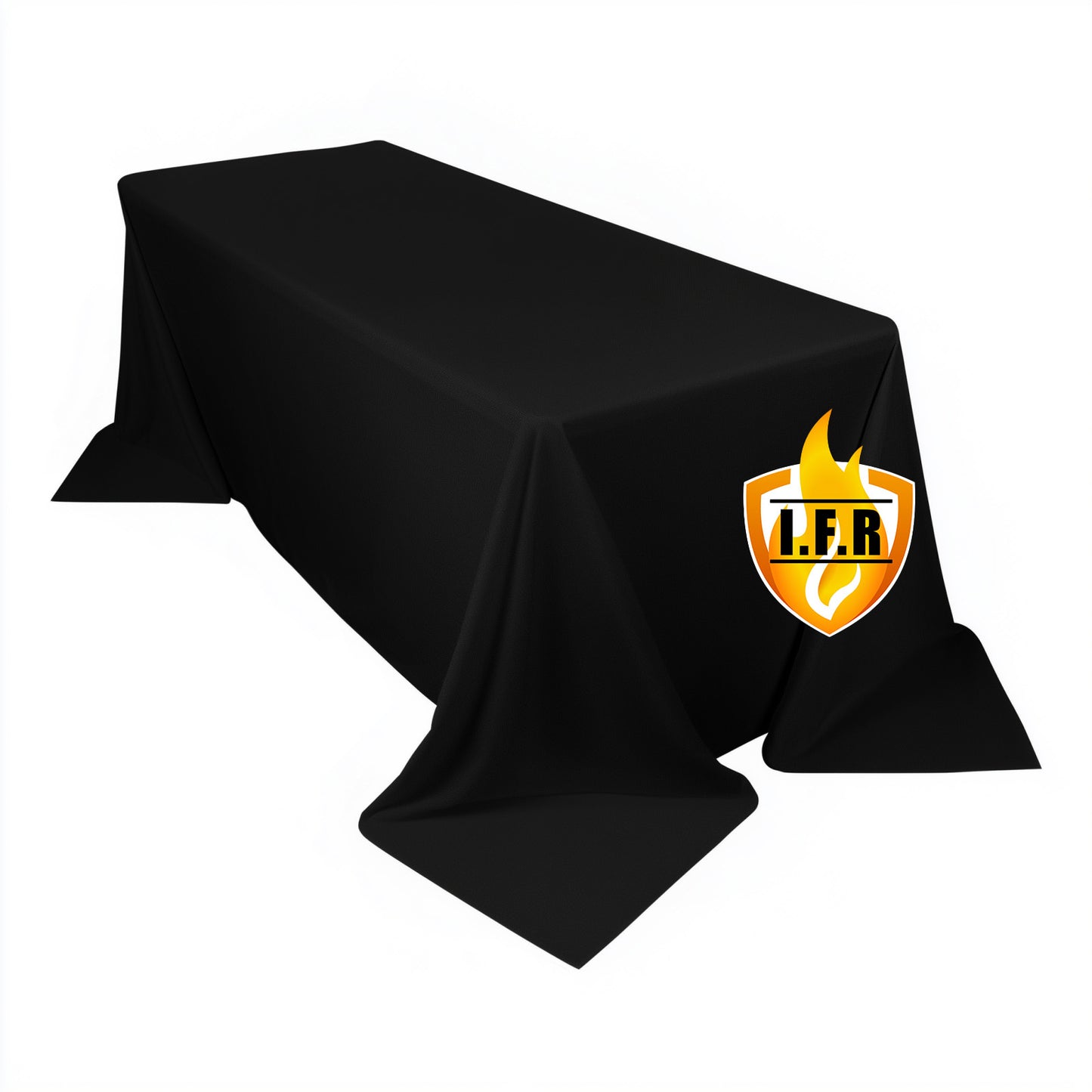 Fire Retardant Scuba Tablecloth – 90"x132" Rectangle Black, Wrinkle Free, Stain Resistant, Seamless Polyester Cover