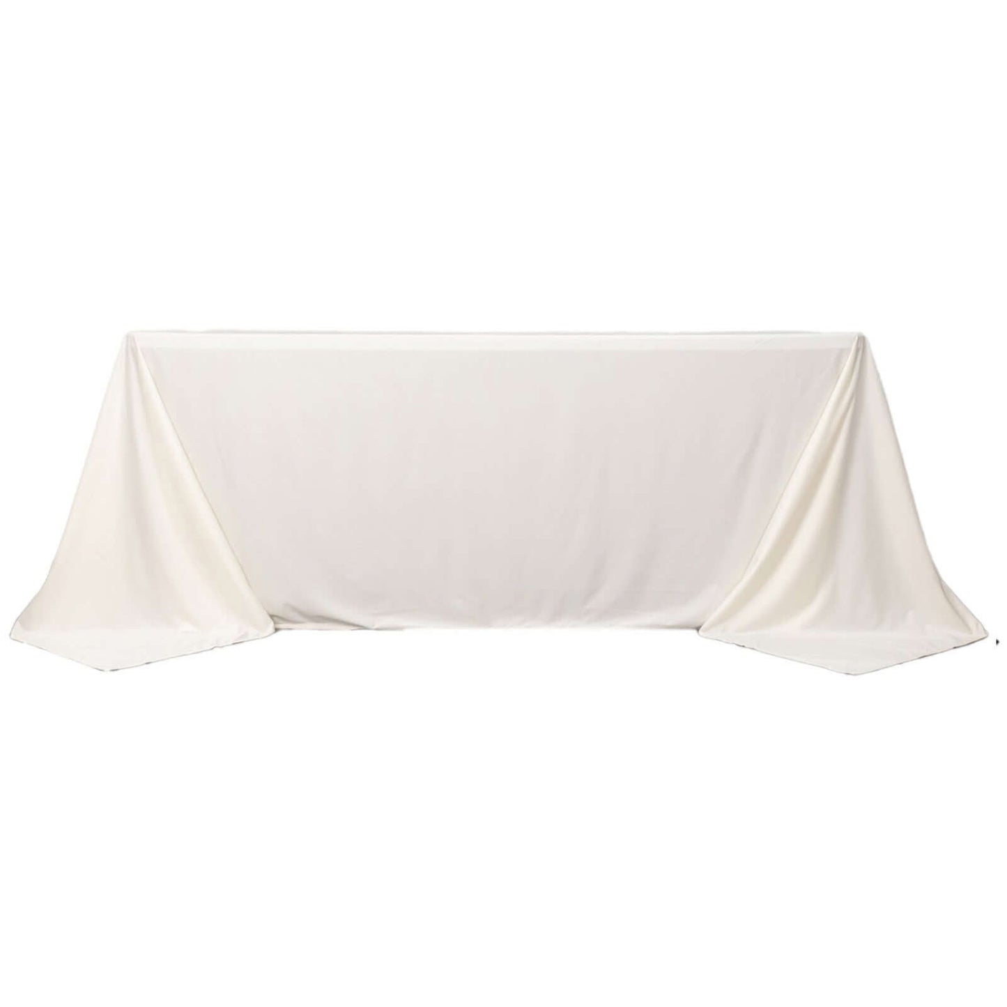 Fire Retardant Scuba Tablecloth – 90"x132" Rectangle Ivory, Wrinkle Free, Stain Resistant, Seamless Polyester Cover