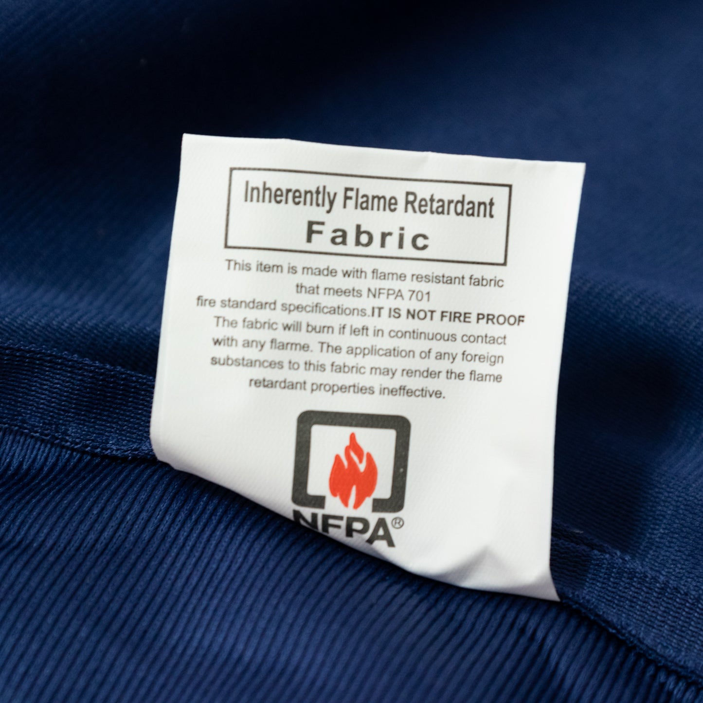 Fire Retardant Scuba Tablecloth – 90"x132" Rectangle Navy Blue, Wrinkle Free, Stain Resistant, Seamless Polyester Cover