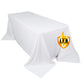 Fire Retardant Scuba Tablecloth – 90"x132" Rectangle White, Wrinkle Free, Stain Resistant, Seamless Polyester Cover