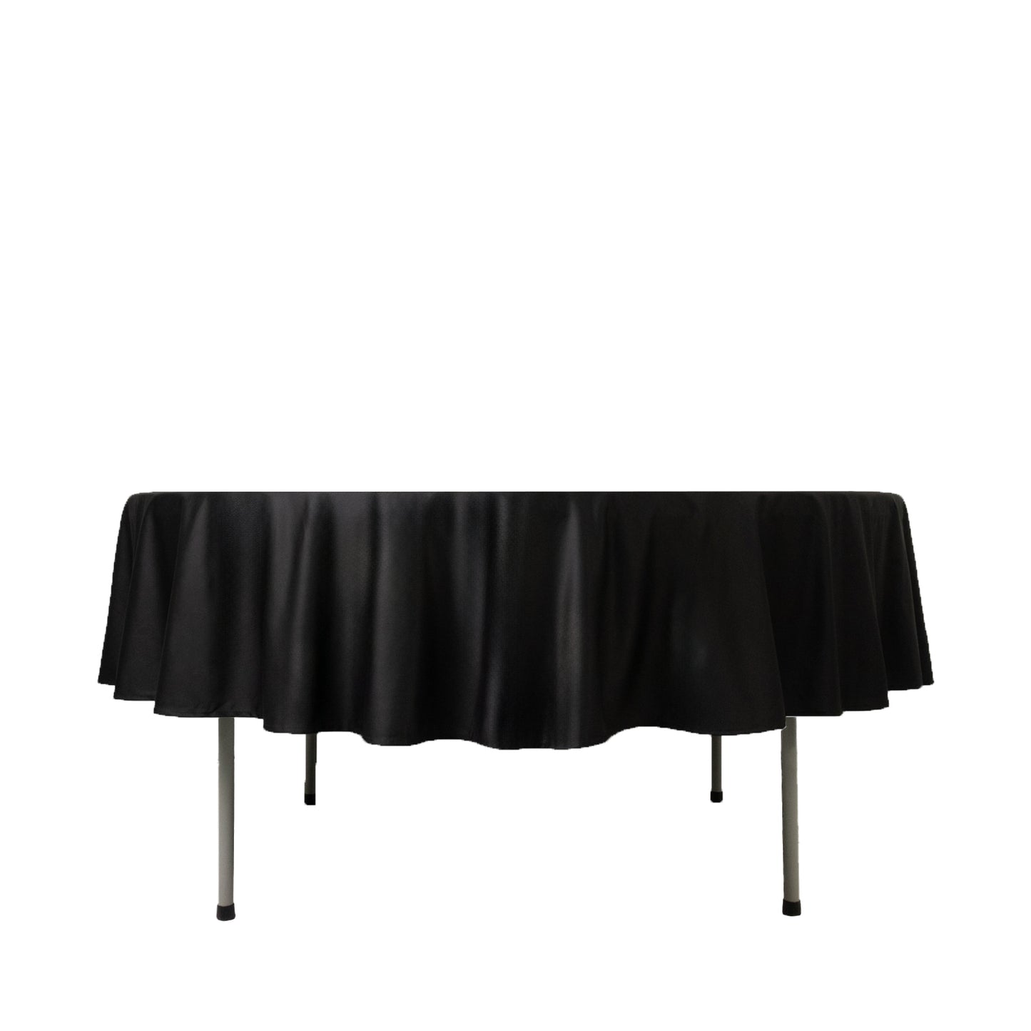 Fire Retardant Scuba Tablecloth – 90" Round Black, Wrinkle Free, Stain Resistant Polyester Cover