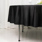 Fire Retardant Scuba Tablecloth – 90" Round Black, Wrinkle Free, Stain Resistant Polyester Cover