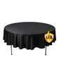 Fire Retardant Scuba Tablecloth – 90" Round Black, Wrinkle Free, Stain Resistant Polyester Cover