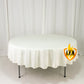 Fire Retardant Scuba Tablecloth – 90" Round Ivory, Wrinkle Free, Stain Resistant Polyester Cover