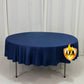 Fire Retardant Scuba Tablecloth – 90" Round Navy Blue, Wrinkle Free, Stain Resistant Polyester Cover