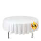 Fire Retardant Scuba Tablecloth – 90" Round White, Wrinkle Free, Stain Resistant Polyester Cover
