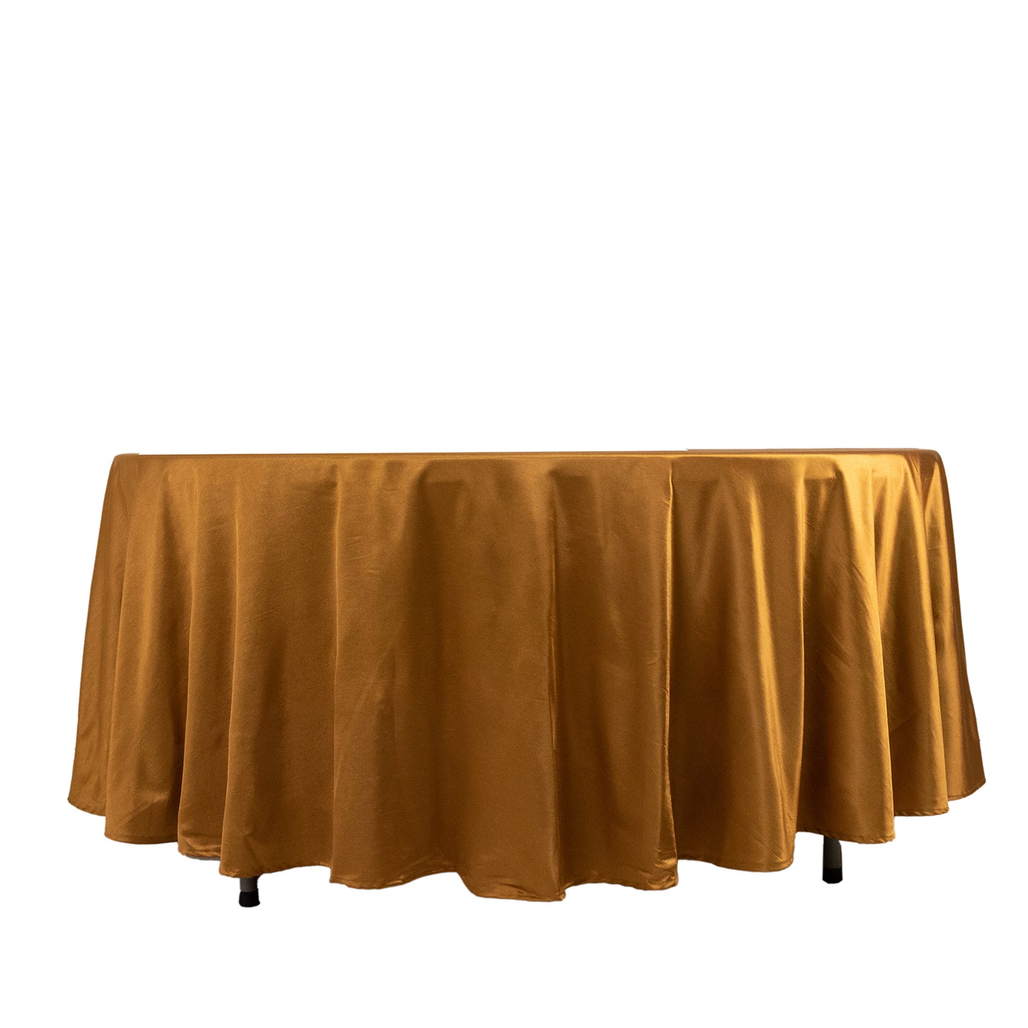 108" Shimmer Gold Premium Scuba Round Tablecloth, Wrinkle Free Polyester Tablecloth