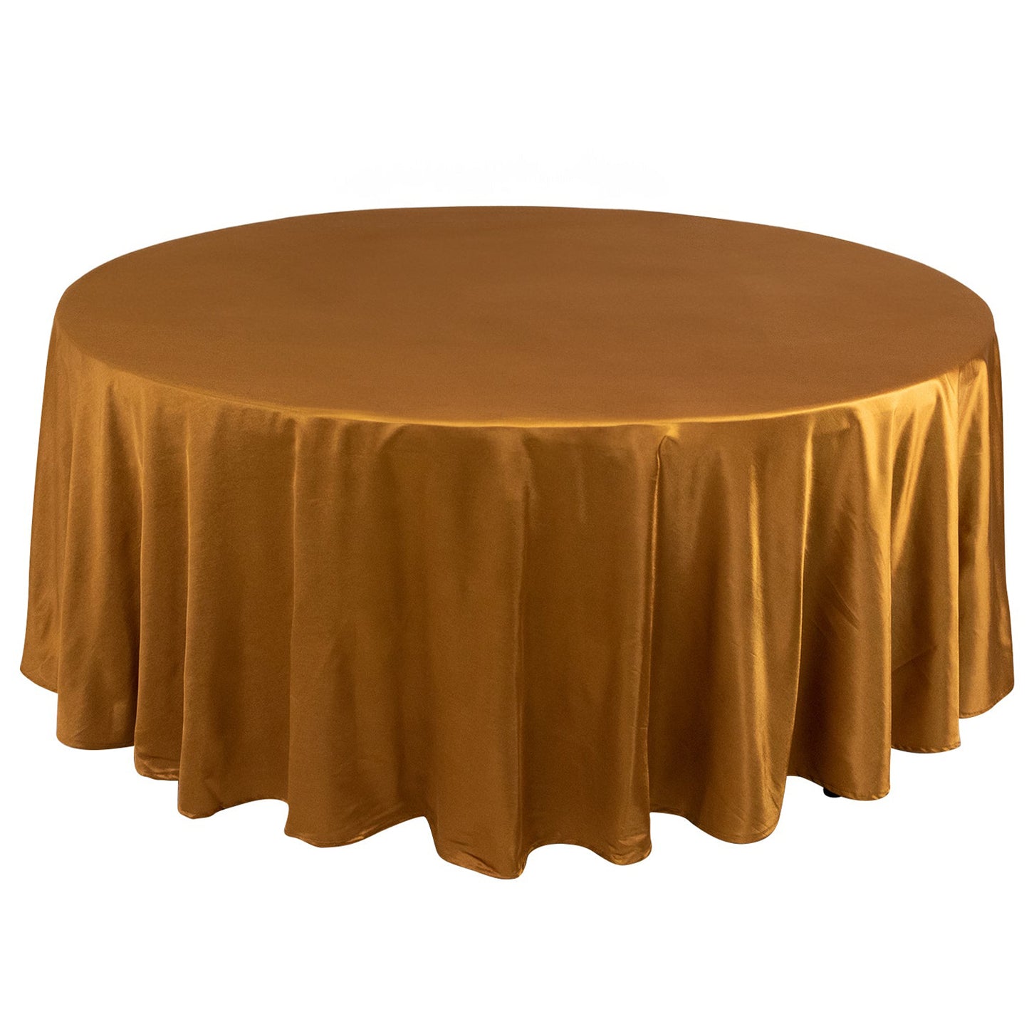 108" Shimmer Gold Premium Scuba Round Tablecloth, Wrinkle Free Polyester Tablecloth