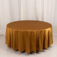 108" Shimmer Gold  Scuba Round Tablecloth, Wrinkle Free Polyester Tablecloth