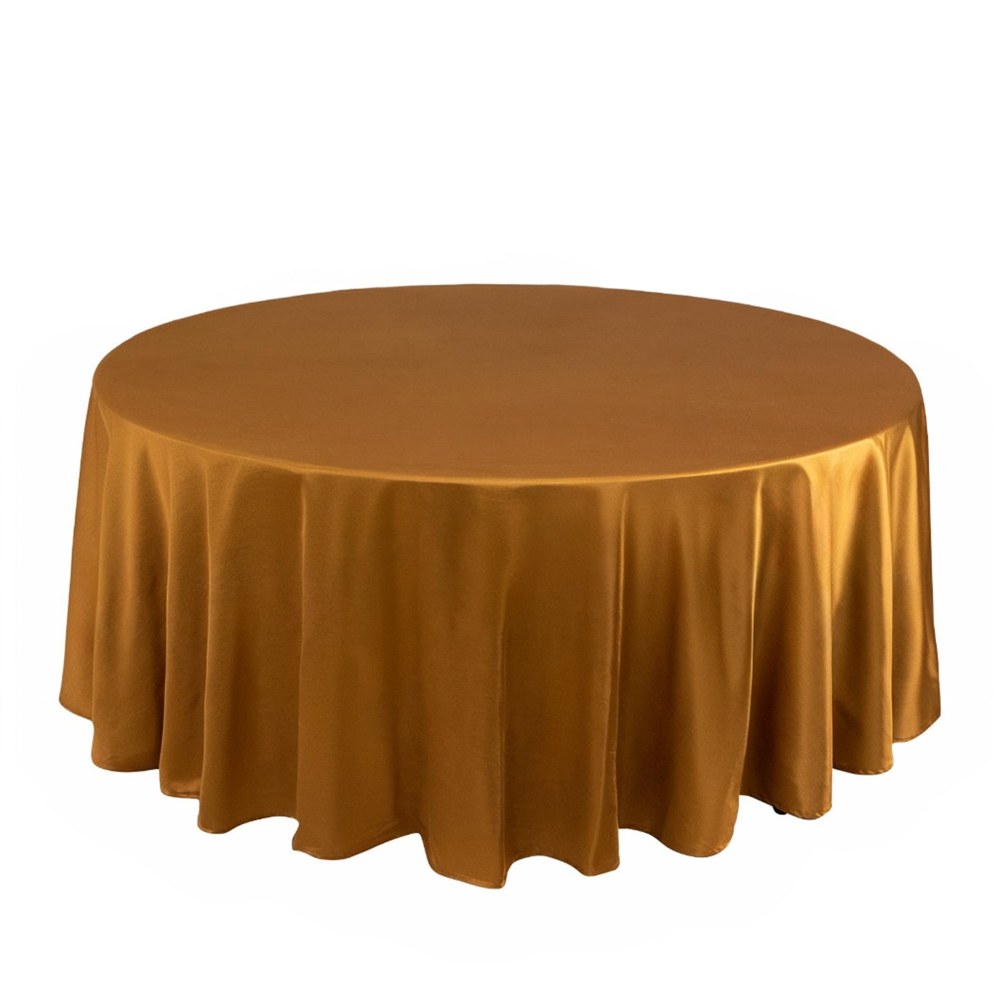 108" Shimmer Gold  Scuba Round Tablecloth, Wrinkle Free Polyester Tablecloth