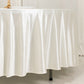 108" Shimmer Pearl White Scuba Round Tablecloth, Wrinkle Free Seamless Polyester Table Cover
