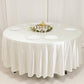 108" Shimmer Pearl White Scuba Round Tablecloth, Wrinkle Free Seamless Polyester Table Cover