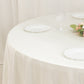 108" Shimmer Pearl White Scuba Round Tablecloth, Wrinkle Free Seamless Polyester Table Cover