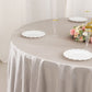 108" Shimmer Silver Scuba Round Tablecloth, Wrinkle Free Polyester Tablecloth