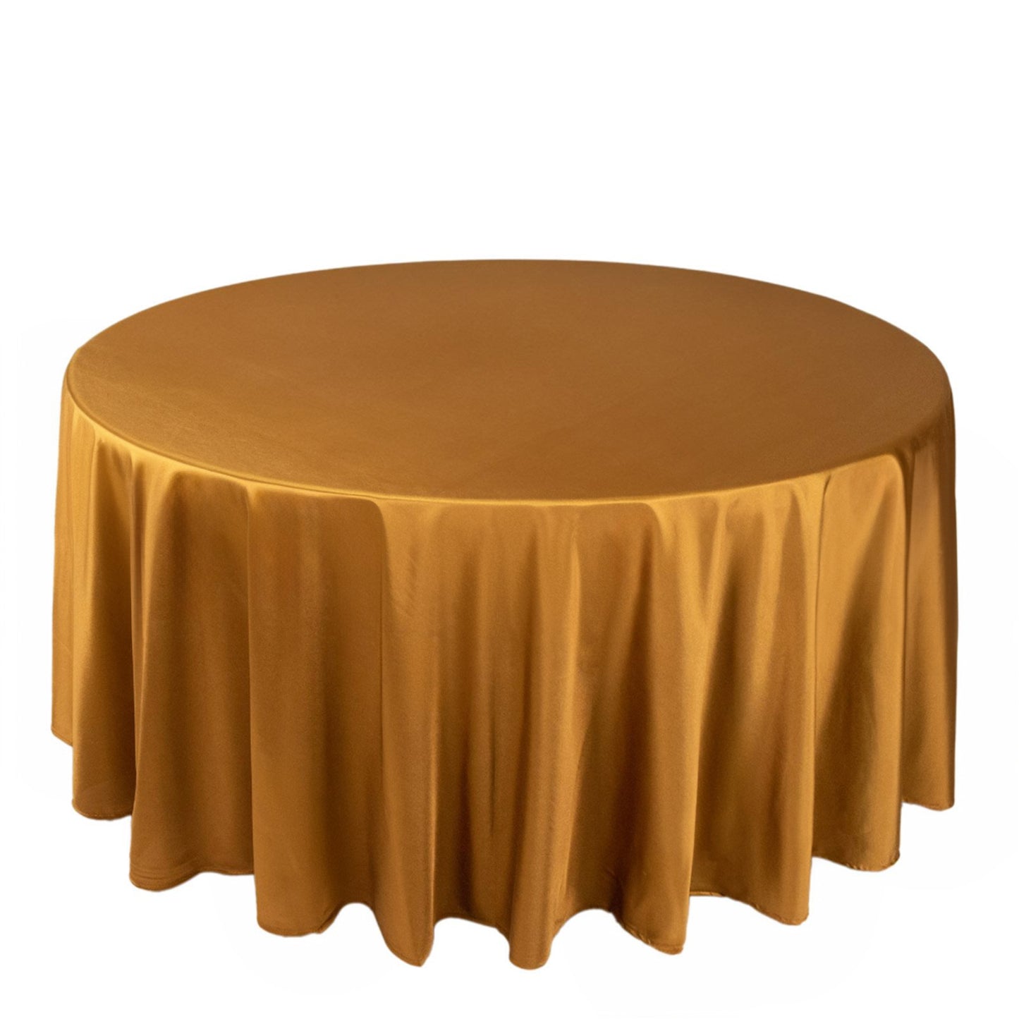 120" Shimmer Gold Scuba Round Tablecloth,Wrinkle Free Seamless Polyester Tablecloth
