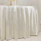 120" Shimmer Pearl White Scuba Round Tablecloth, Wrinkle Free Seamless Polyester Table Cover for 5 Foot Table With Floor-Length Drop