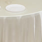 120" Shimmer Pearl White Scuba Round Tablecloth, Wrinkle Free Seamless Polyester Table Cover for 5 Foot Table With Floor-Length Drop
