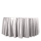 120" Shimmer Silver Scuba Round Tablecloth, Wrinkle Free Seamless Polyester Tablecloth