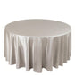 120" Shimmer Silver Scuba Round Tablecloth, Wrinkle Free Seamless Polyester Tablecloth