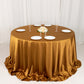 132" Shimmer Gold Scuba Round Tablecloth, Wrinkle Free Seamless Polyester Tablecloth