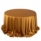 132" Shimmer Gold Scuba Round Tablecloth, Wrinkle Free Seamless Polyester Tablecloth