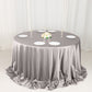 132" Shimmer Silver Scuba Round Tablecloth, Wrinkle Free Seamless Polyester Tablecloth