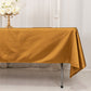 60"x102" Shimmer Gold Scuba Rectangle Tablecloth, Wrinkle Free Polyester Tablecloth
