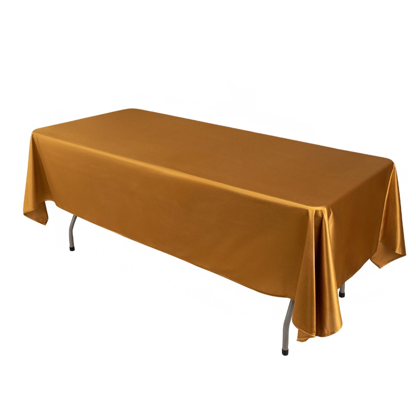 60"x102" Shimmer Gold Scuba Rectangle Tablecloth, Wrinkle Free Polyester Tablecloth