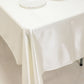 60"x102" Shimmer Pearl White Scuba Rectangle Tablecloth, Wrinkle Free Seamless Polyester Table Cover