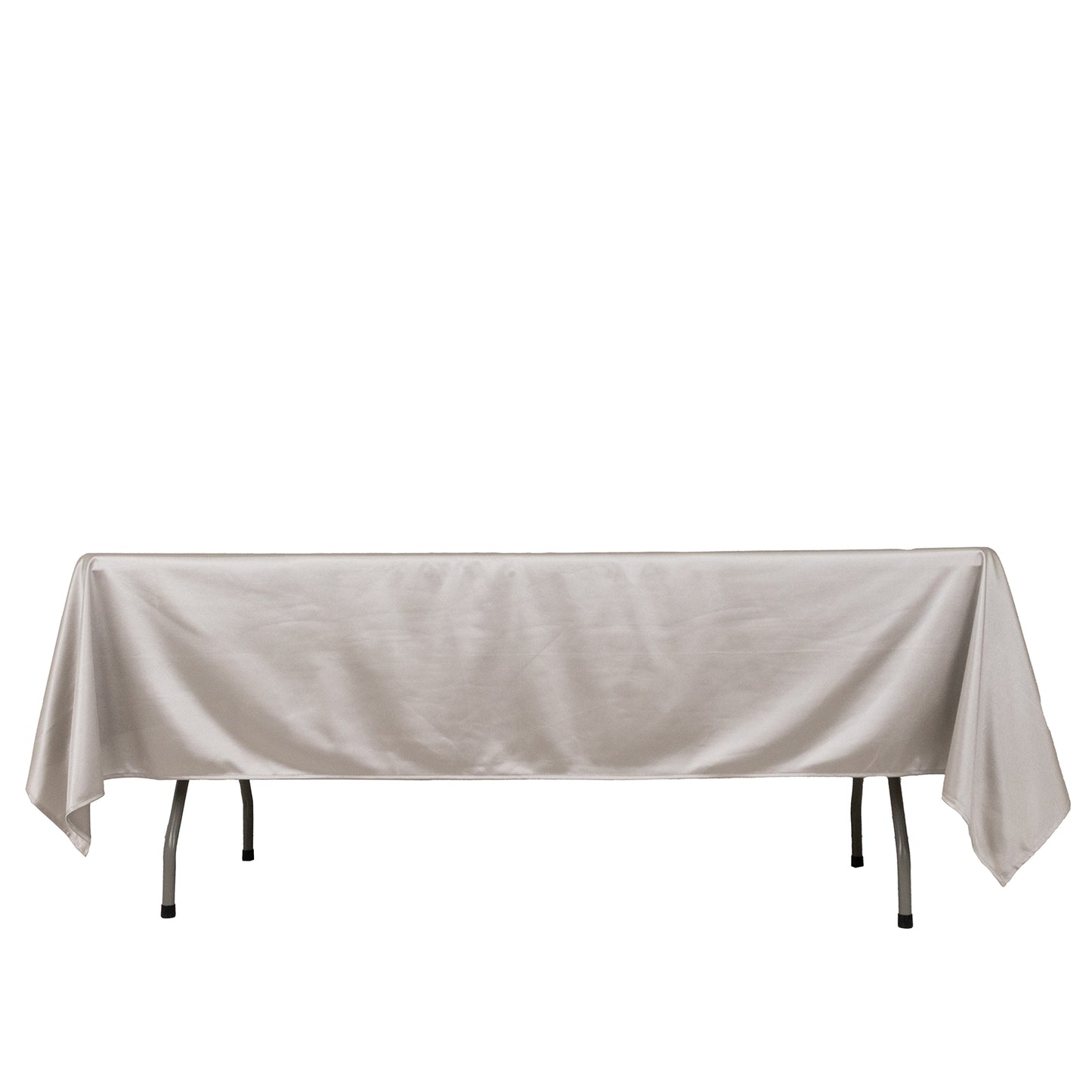 60"x102" Shimmer Silver Premium Scuba Rectangle Tablecloth, Wrinkle Free Polyester Tablecloth