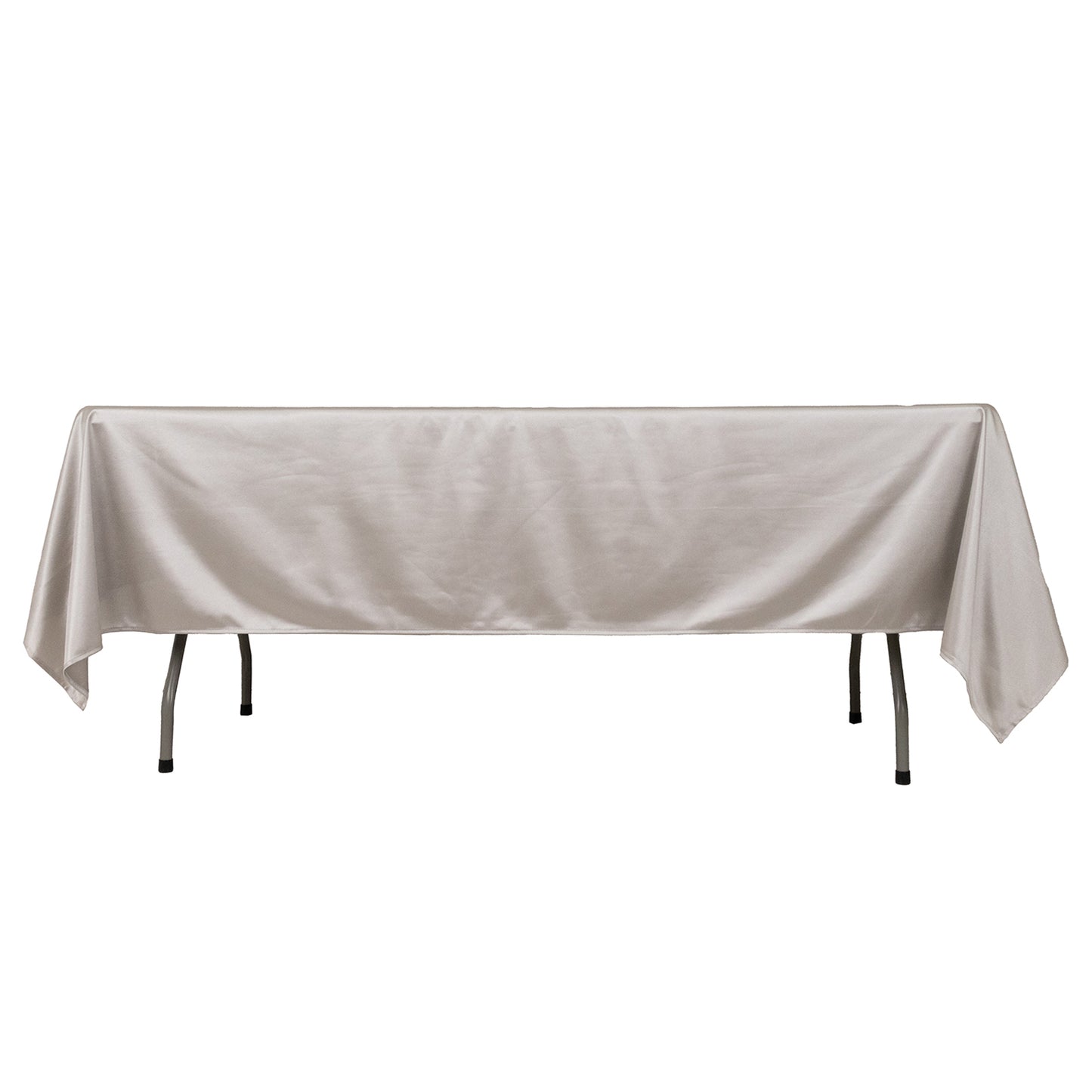 60"x102" Shimmer Silver Premium Scuba Rectangle Tablecloth, Wrinkle Free Polyester Tablecloth