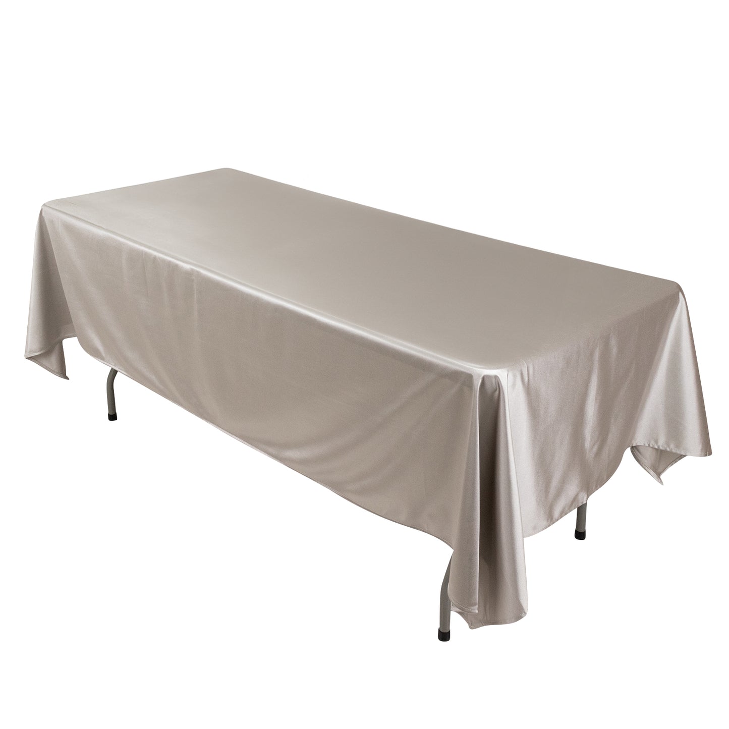 60"x102" Shimmer Silver Premium Scuba Rectangle Tablecloth, Wrinkle Free Polyester Tablecloth