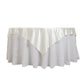 70"x70" Shimmer Pearl White Scuba Square Table Overlay, Wrinkle Free Seamless Polyester Table Topper
