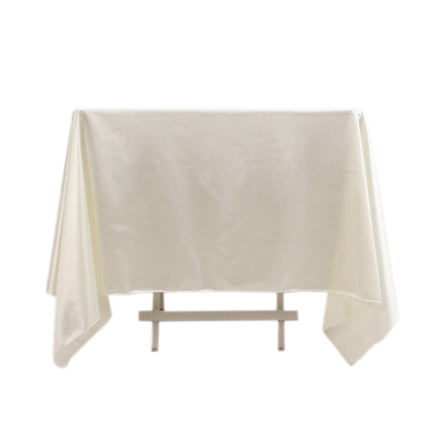 70" Shimmer Pearl White Scuba Square Tablecloth, Wrinkle Free Seamless Polyester Table Cover