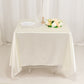 70" Shimmer Pearl White Scuba Square Tablecloth, Wrinkle Free Seamless Polyester Table Cover