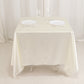 70" Shimmer Pearl White Scuba Square Tablecloth, Wrinkle Free Seamless Polyester Table Cover