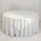 70"x70" Shimmer Pearl White Scuba Square Table Overlay, Wrinkle Free Seamless Polyester Table Topper