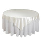70"x70" Shimmer Pearl White Scuba Square Table Overlay, Wrinkle Free Seamless Polyester Table Topper