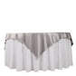 70" Shimmer Silver Scuba Square Table Overlay, Wrinkle Free Polyester Table Topper