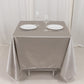70" Shimmer Silver Scuba Square Tablecloth, Wrinkle Free Polyester Tablecloth