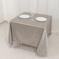70" Shimmer Silver Scuba Square Tablecloth, Wrinkle Free Polyester Tablecloth