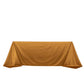 90"x132" Shimmer Gold Scuba Rectangle Tablecloth, Wrinkle Free Seamless Polyester Tablecloth for 6 Foot Table With Floor-Length Drop