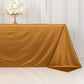 90"x132" Shimmer Gold Scuba Rectangle Tablecloth, Wrinkle Free Seamless Polyester Tablecloth for 6 Foot Table With Floor-Length Drop