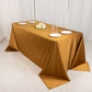 90"x132" Shimmer Gold Scuba Rectangle Tablecloth, Wrinkle Free Seamless Polyester Tablecloth for 6 Foot Table With Floor-Length Drop