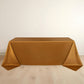 90"x132" Shimmer Gold Scuba Rectangle Tablecloth, Wrinkle Free Seamless Polyester Tablecloth for 6 Foot Table With Floor-Length Drop