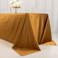 90"x132" Shimmer Gold Scuba Rectangle Tablecloth, Wrinkle Free Seamless Polyester Tablecloth for 6 Foot Table With Floor-Length Drop