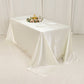90"x132" Shimmer Pearl White Scuba Rectangle Tablecloth, Wrinkle Free Seamless Polyester Table Cover for 6 Foot Tables With Floor-Length Drop