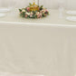 90"x132" Shimmer Pearl White Scuba Rectangle Tablecloth, Wrinkle Free Seamless Polyester Table Cover for 6 Foot Tables With Floor-Length Drop